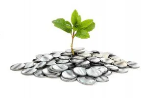 Monedas y plantas que representan el crecimiento financiero — InnMentor