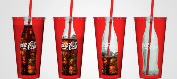 Envases de Coca Cola — sustracción — innovación