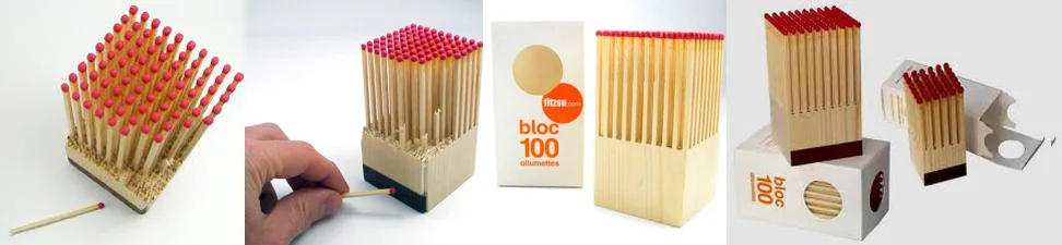 Wooden Matches Block — Bloque de fósforos — envase innovador